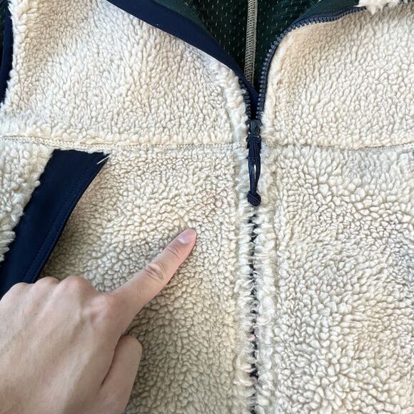 J.Crew Nordic Fleece Vest Men’s XLarge Sherpa Lined Beige Zip Front Outdoor - Picture 9 of 10